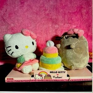 Hello Kitty x Pusheen Cat Best Friends Plush Collector Set Pastel Birthday Cake